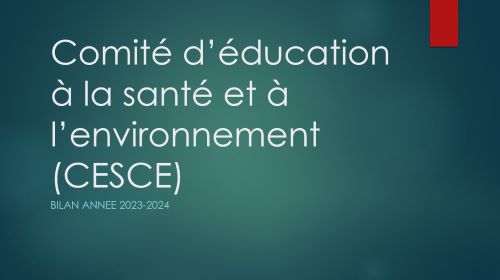 Bilan du CESCE de 2023/2024